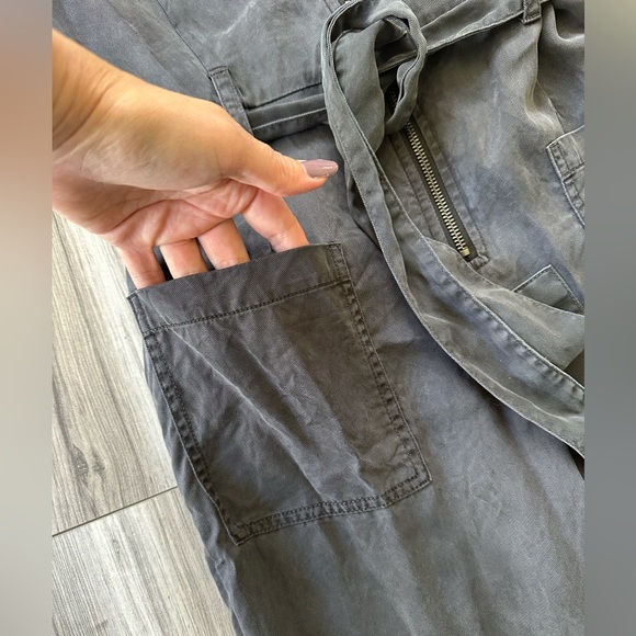 Rails Luke Belted Zip Front Jumpsuit Chambray Lyocell Tencel Small in Grey - Picture 4 of 8